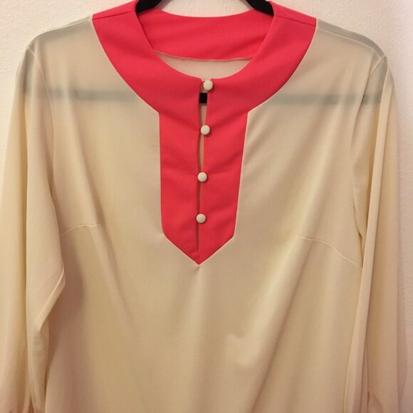 Vintage 50s 60s Two Piece Lingerie Pajama Set Colorblock Nickers Pantaloons (1) - Picture 7 of 16